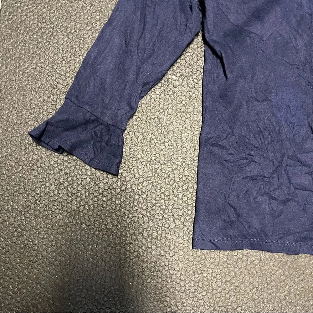 Ralph Lauren Blue 3/4 Sleeve Cuffed Blouse